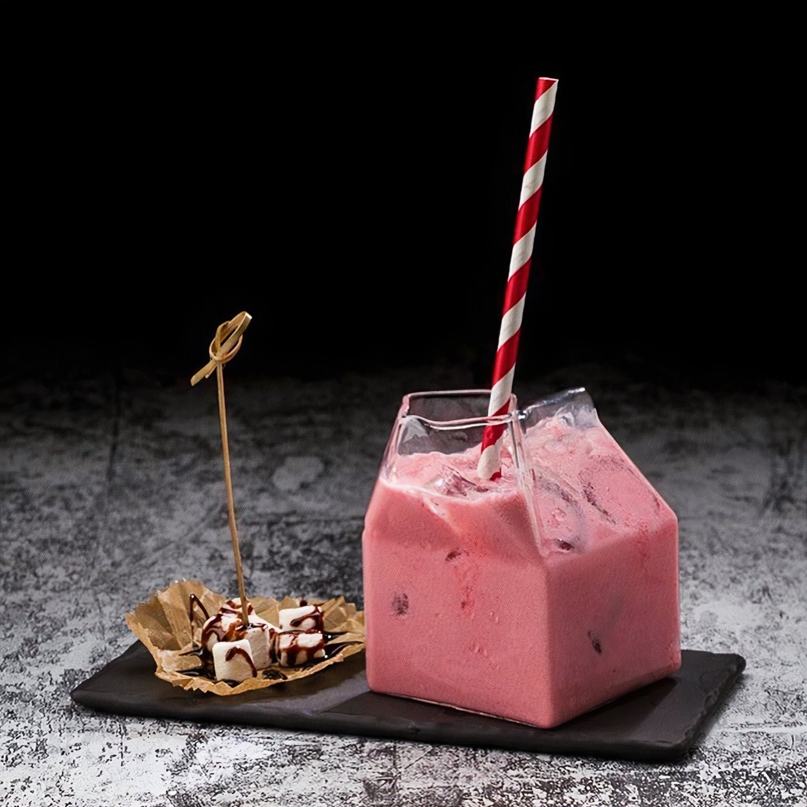 Mini Glass Milk Carton Cup (4cups)